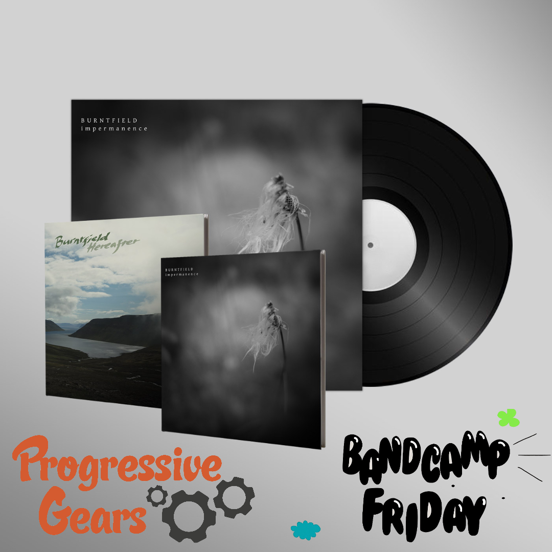 #BandcampFriday: next to <a href="/Bandcamp/">bandcamp</a> waiving their fees to the artists, <a href="/ProgGears/">Progressive Gears</a> have a special sale for an extra 10% off on all PGR releases using the code bcfri071022.
Score yourself an #Impermanence LP, also av. as a nice CD (+digital) bundle.
🙏for supporting artists today!🎶