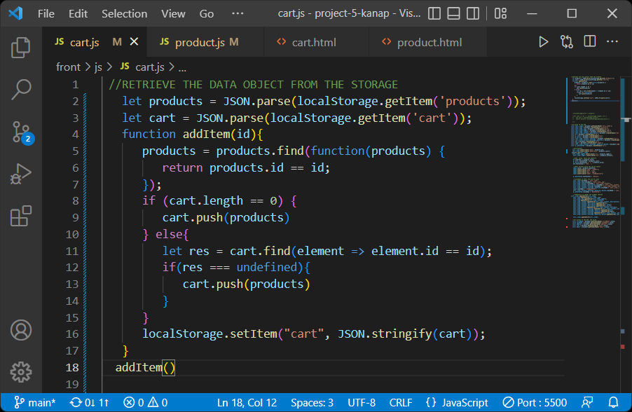 SalaTechProgram's tweet image. #localstorage #sessionstorage #help #javascript #api
Uncaught TypeError: products.find is not a function
    at addItem (cart.js:5:27)
    at cart.js:18:3