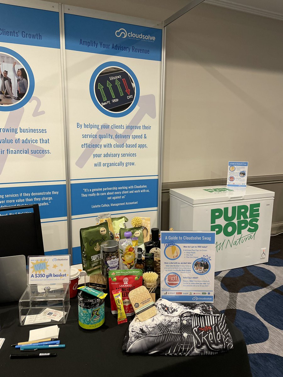 We are ready to go at <a href="/Austbook/">Australian Bookkkeepers Network</a> Conference in Tropical Cairns. Thanks to our friends <a href="/eatpurepops/">purepops</a> we have some delicious ice creams for attendees. Come and say hi 👋
