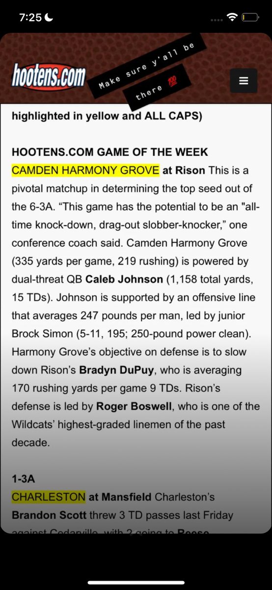 BradynDupuy's tweet photo. 🙌🏼Game of The Week 🙌🏼
Camden Harmony Grove vs Rison Wildcats @Home🏠 Kick-off🏈@7  
@R_boswell15 
@HootensARFBall https://t.co/R7giTNs0KQ