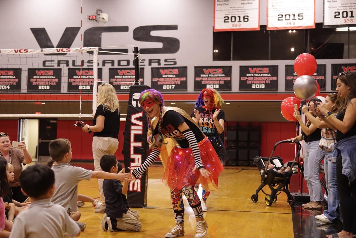 VCSCrusaders's tweet photo. Super fun kicking off the Ready, Set, Read! Read-a-Thon Fundraiser with an awesome Elementary rally today! Thank you, Elementary PTF, for organizing the Read-a-Thon, which starts Tuesday, October 11, AND this fun event!
_____
#VCSFamily #CRUNITED #VCSElementary #ReadySetRead https://t.co/smCBqZouOG
