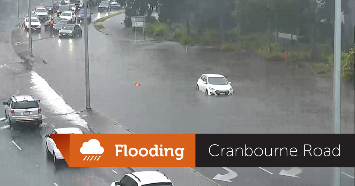 Delays around Frankston with flooding on Cranbourne Road near the Moorooduc Highway. Never drive through flooded roads. Delay your trip if possible. Allow plenty of extra time getting to your destination with heavy rain across Victoria. #victraffic