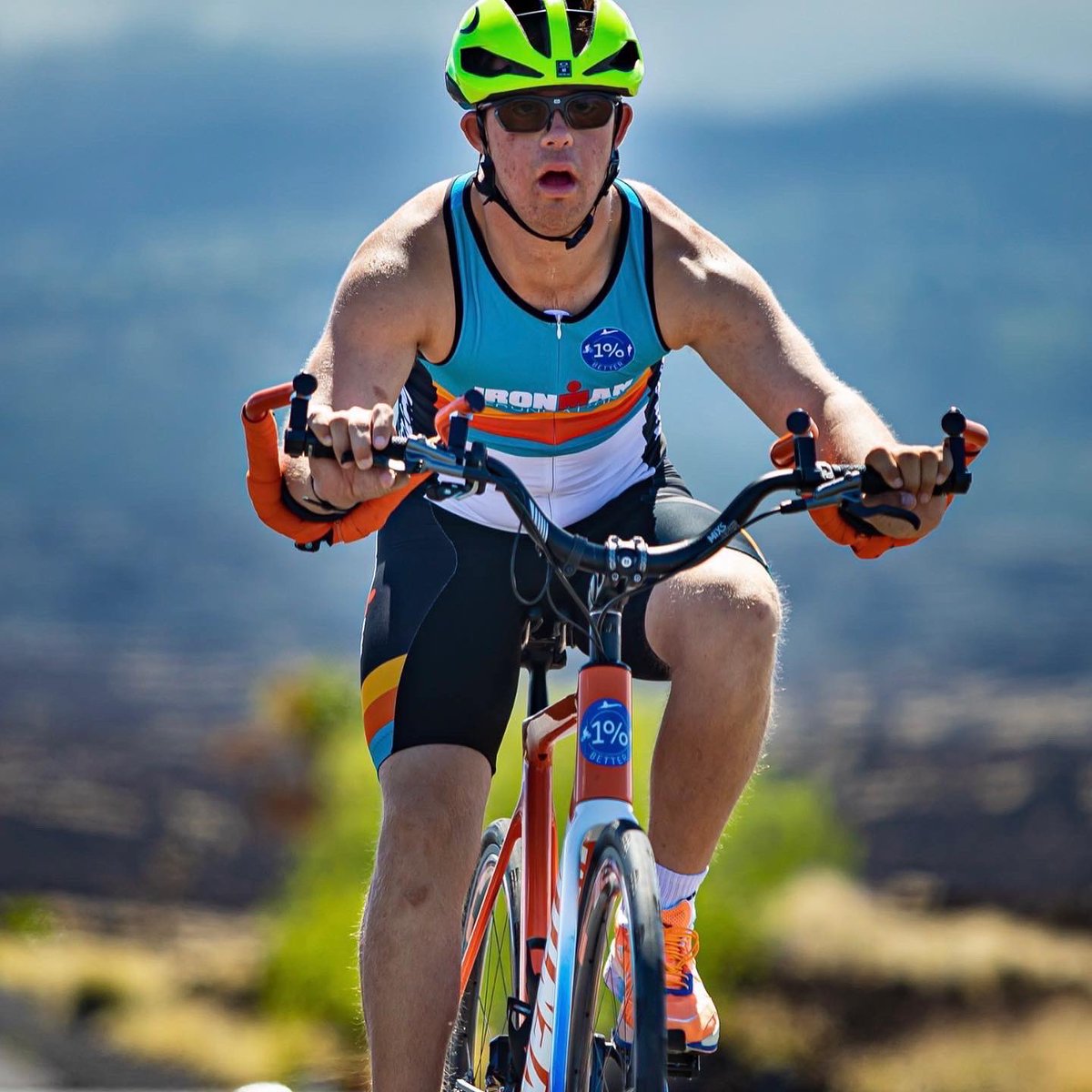 Last 30 miles of bike course at Ironman Hawaii. Tracking to finish on time.