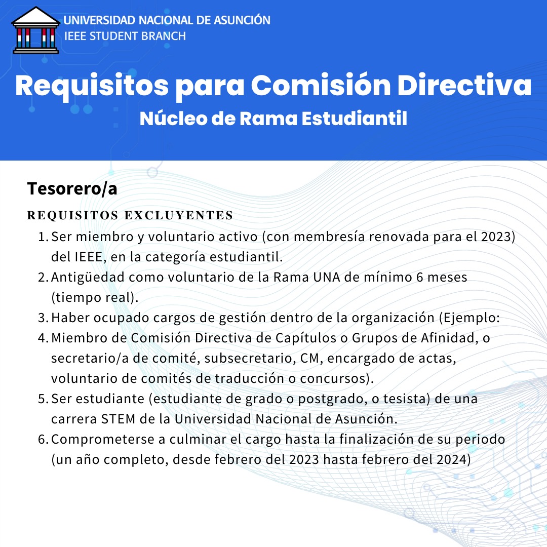 IEEEUNA's tweet photo. Quedate atento/a al grupo de WhatsApp y a nuestras redes 📲

Los requisitos completos los podrán encontrar en el siguiente link  🔗
https://t.co/MDYMWB72W8 https://t.co/gKiUFUnjHe