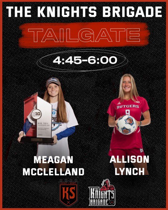 KnightSociety_'s tweet photo. Can’t wait to see everyone at @KnightsBrigade tailgate tomorrow! 

Come meet @mmcclelland12 and @Aclynch09 from 4:45-6:00 ❤️🖤

KS members will once again have a chance to check in and get some @KnightandDayCo gift cards thanks to @DaveAnderson100! 🪓🪓 https://t.co/fxwQGrXsAb