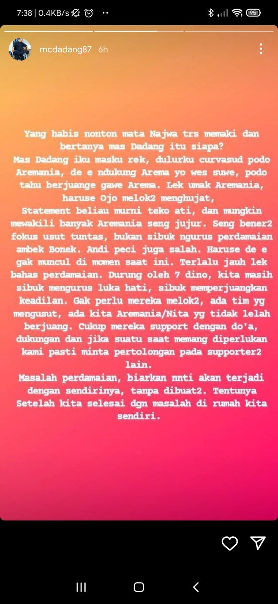 Cyberpvnk_'s tweet photo. @sattoraji @Moektito Lo ga ruh ta mas sampeyan lek dadang iku aremania seng paling berjuang https://t.co/br6tV41vZA