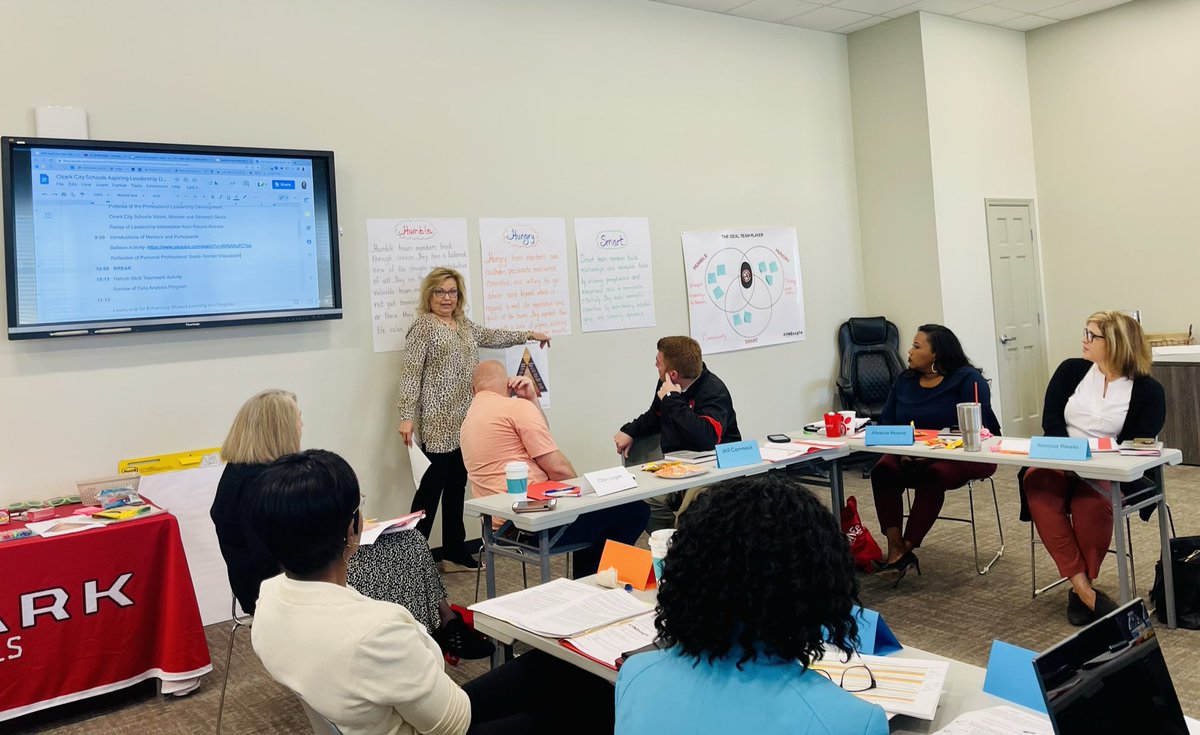 OzarkCityEagles's tweet photo. This is what great adult learning looks like into Ozark City Schools. Our Aspiring Principal Leadership Developement Program is providing our administrators with hands-on experience and the latest in research-based leadership pedagogy. #ONEeagle #TheLeadingEdge #DrMurphy https://t.co/Y8T6IFrhZc