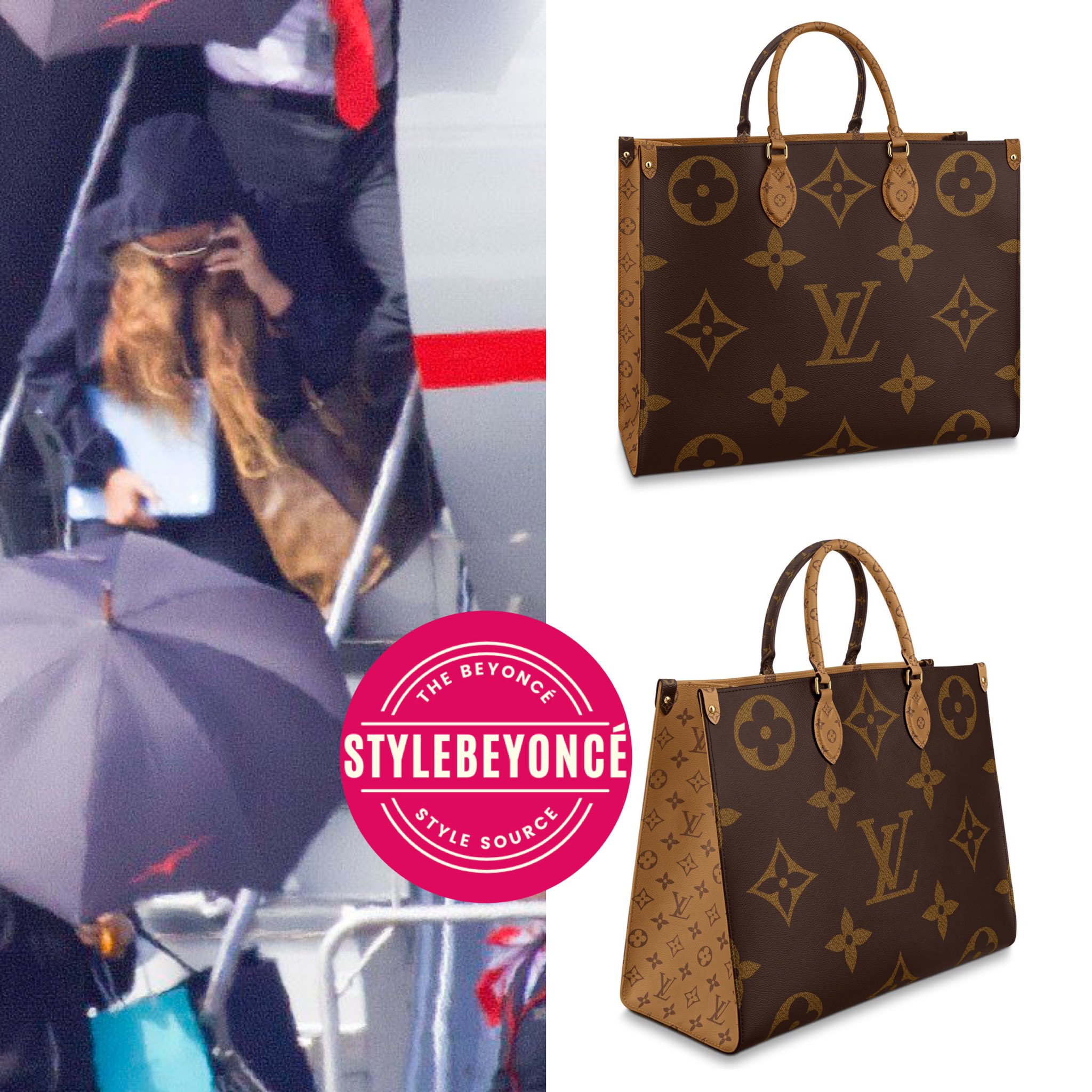 STYLEBEYONCÉ is THIQUE on X: #Beyoncé was spotted at an airport in #LA  carrying the #LouisVuitton ONTHEGO GM bag ($3,250)   / X