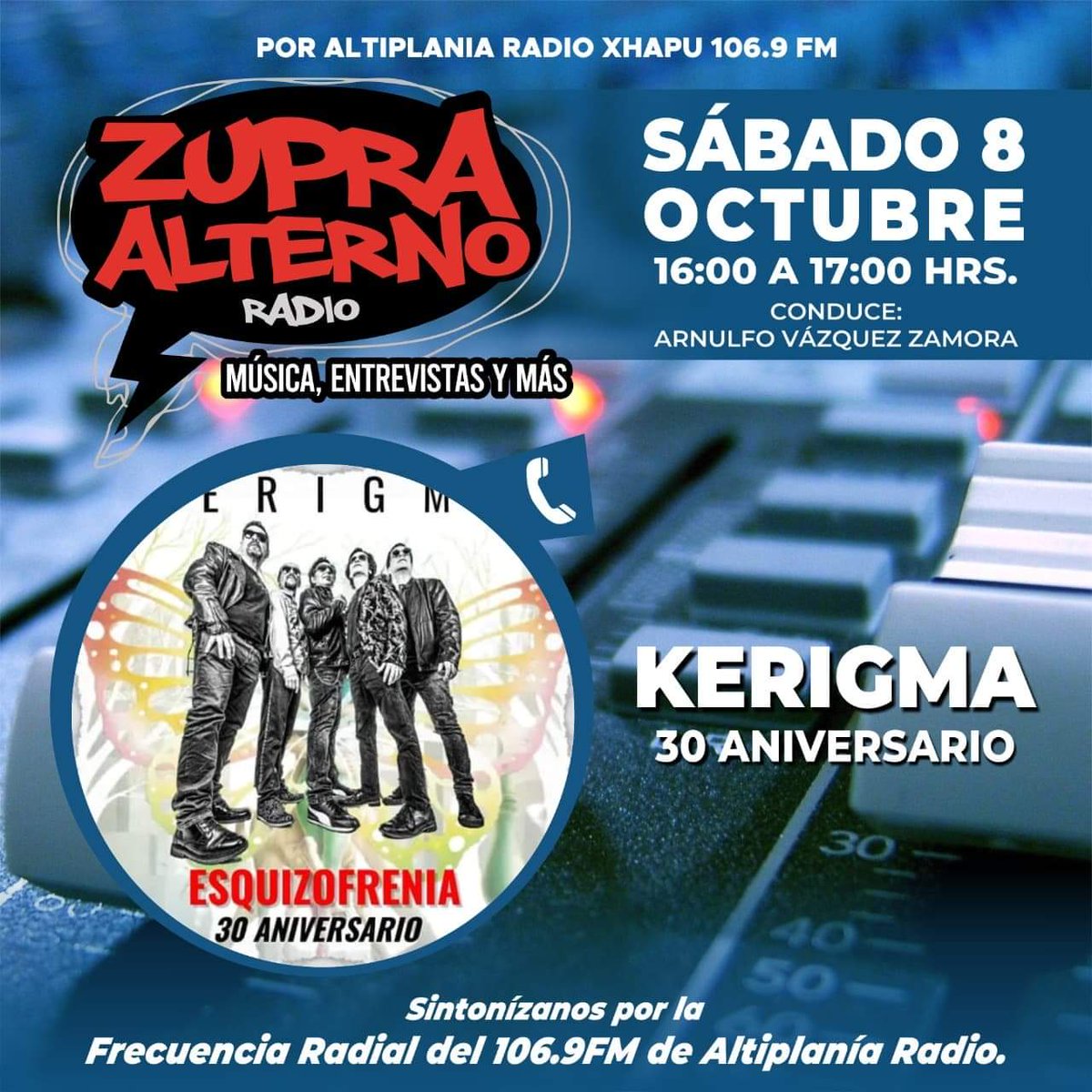 ARNULFOVAZQUEZ's tweet image. #ZUPRAALTERNO #ROCKYOTRASALTERNATIVAS #SÁBADO08OCTUBRE #DE4A5DELATARDE #ALTIPLANIARADIO106PUNTO9FM #CONDUCEARNULFOVZ #DGPHYAYOL #SAHAGUNENSES #MX2022

zeno.fm/radio/altiplan…