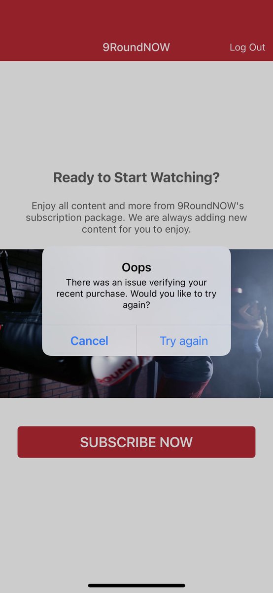 PerkinsJoshua's tweet photo. Hey, @9Round what's up with the app? Is it not included in my membership anymore? https://t.co/trYf0rrDyf