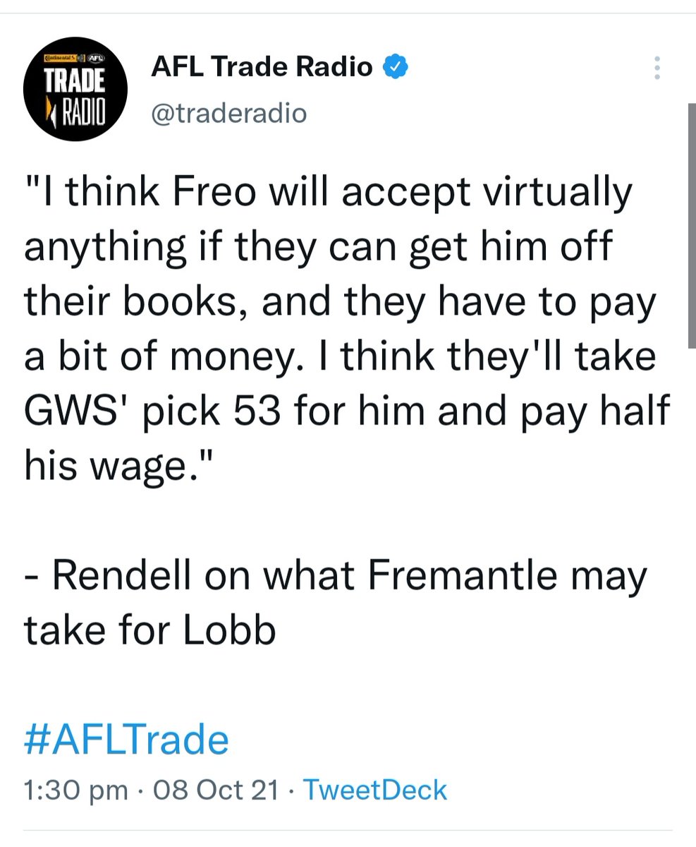 AFLmediaeye's tweet photo. Rendell on Rory Lobb a year ago. https://t.co/JuQCipRoaY