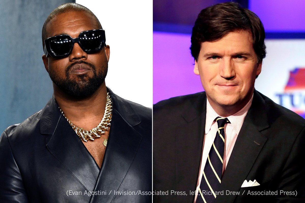 Kanye West talks Trump, abortion, Kardashians on Tucker Carlson's show(01)
