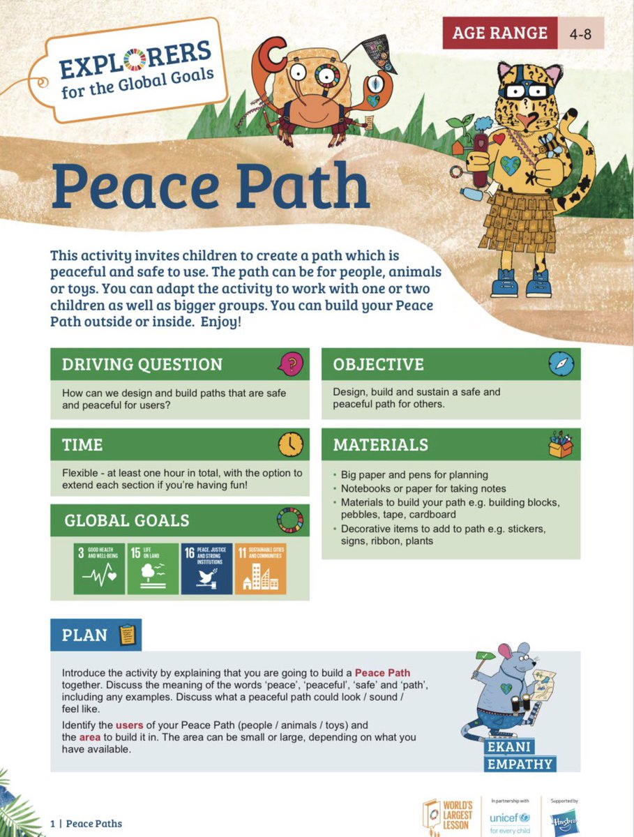 sellitschalex's tweet photo. This lesson is amazing! I love the concept of student’s creating a “Peace Path”. Students have to create a path that is safe and peaceful for other people and animals to use! What would your peace path look like? #WTFall22 https://t.co/ZzjEkgtTdf