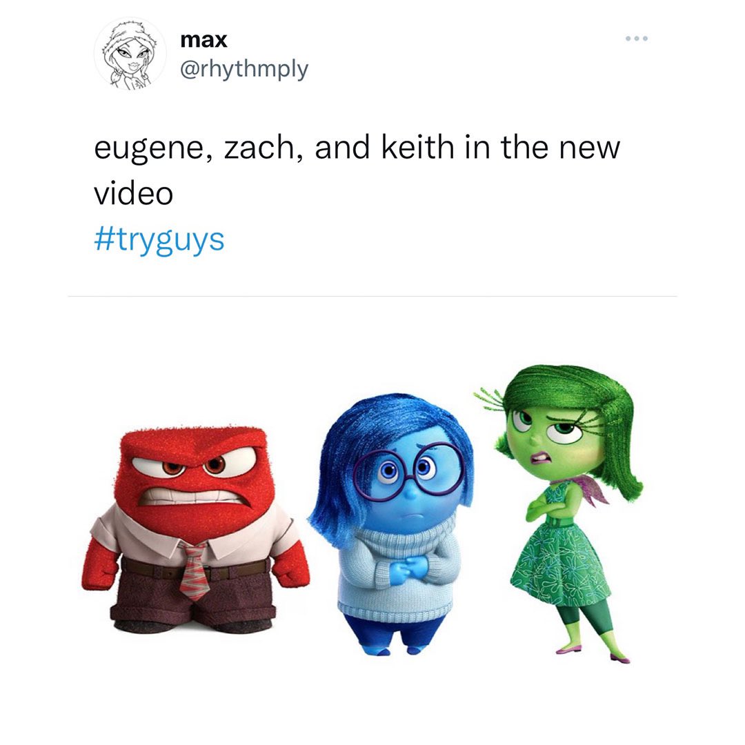 tryguys's tweet image. Some favorite tweets about nothing in particular.