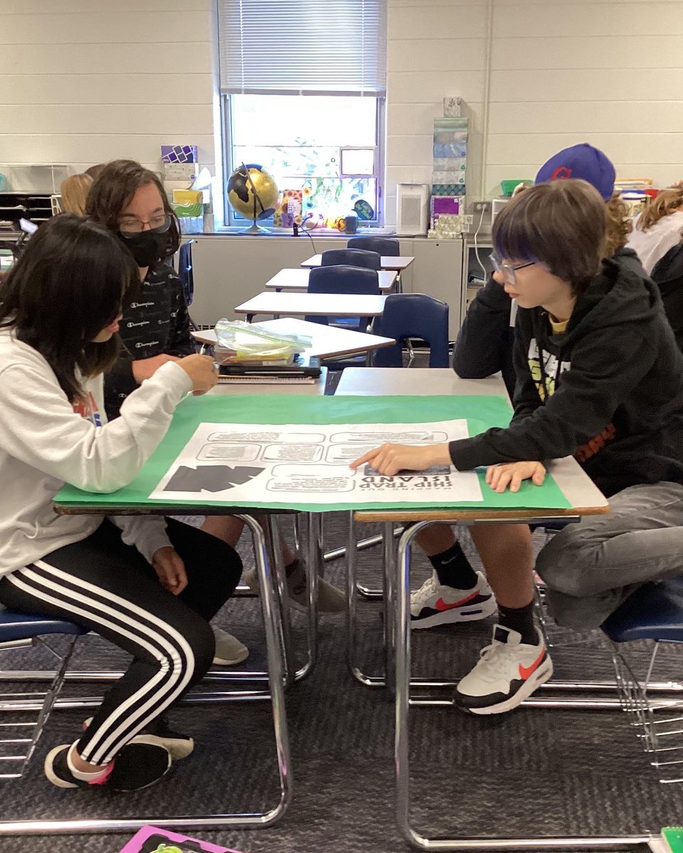 Students in Mrs. Hayes ELA class created maps using textual evidence. What a creative way to demonstrate their knowledge. Learning is Fun!@GrissomPatriots 
#KirbyONE40 #grissompositivepatriots