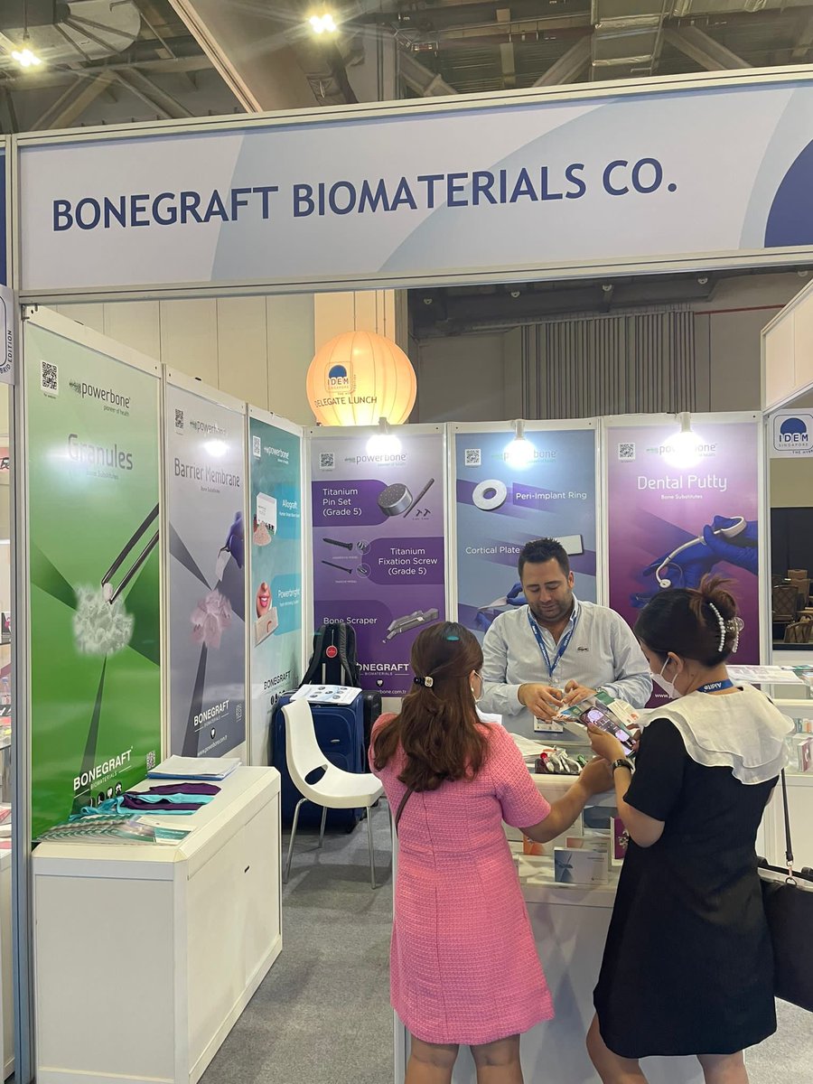 BonegraftBiomat's tweet photo. We are waiting at our booth DF-29 at hall-D at IDEM in Singapore Bonegraft Biomaterials #Powerbone #singapore #IDEM #regenerativemedicine #membrane #bonesubstitutes #membrane IDEM https://t.co/bmCwHla0g7