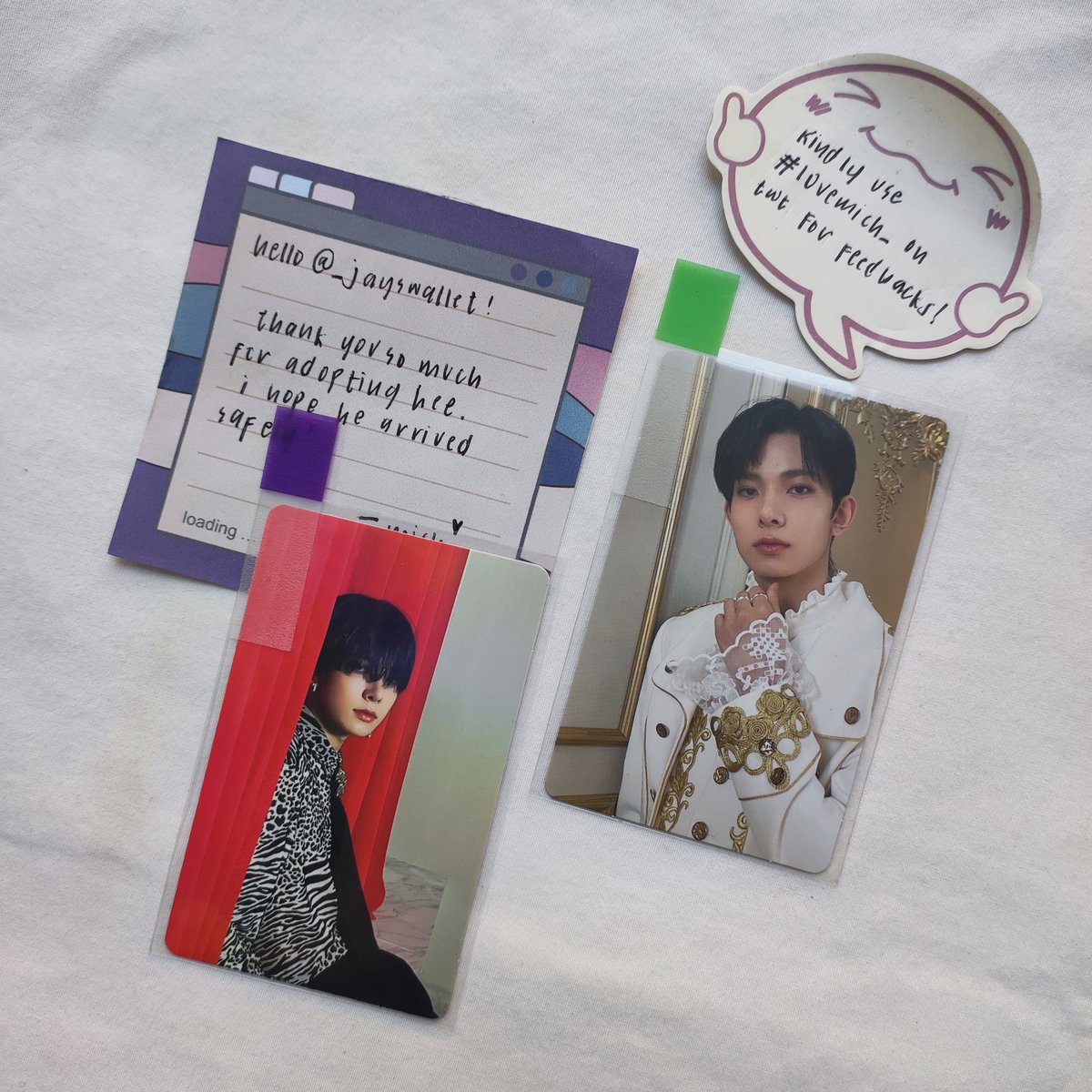 ___teloiv's tweet photo. ~[꒰⑅ᵕ༚ᵕ꒱˖💌] °° HEESEUNG PCs
••#lovemich_

Heeseung PCs came home!! Thank you so much @hjhcartz 🫶🏻 they arrived safely because the packaging was really secure! thank you again for the fast transaction 😘🫶🏻 https://t.co/1xp7EZjSiK