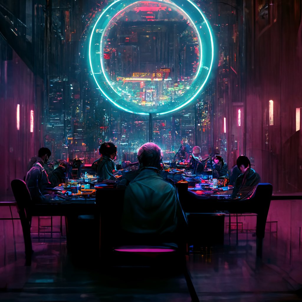 sgttoke's tweet photo. “Citadel Council Chamber” from the TOKeYO Collection.

#nftart #digitalart #DigitalArtist #AIart https://t.co/zzPaiK8Amr