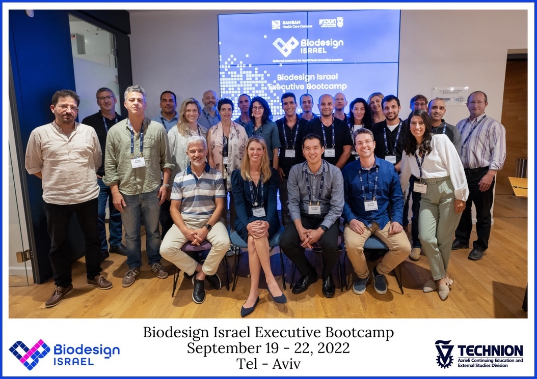 Stanford Medicine Drs. Robson Capasso, Robert Chang &amp; Janene Fuerch spent a week in Israel w/Biodesign GFITs, hosting the first Biodesign Israel Executive Bootcamp. Nineteen executives from the healthcare and defense industries completed the bootcamp on needs-based innovation.