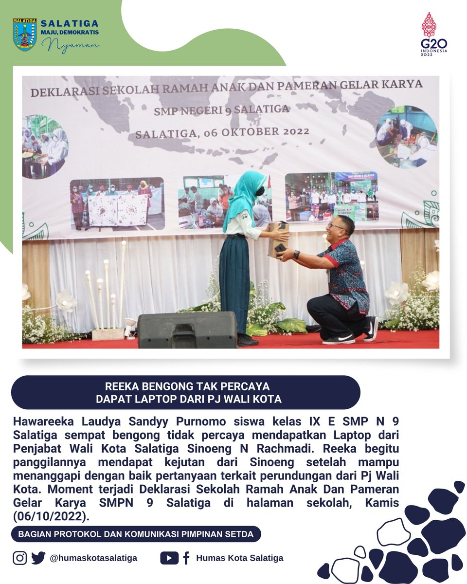 HumasSalatiga's tweet photo. @jokowi @ganjarpranowo @taj_yasinmz @Sinoeng69 #smp9 #salatiga #pjsalatiga #deklarasiramahanak #ramahanak https://t.co/Ym1vqdV5aY