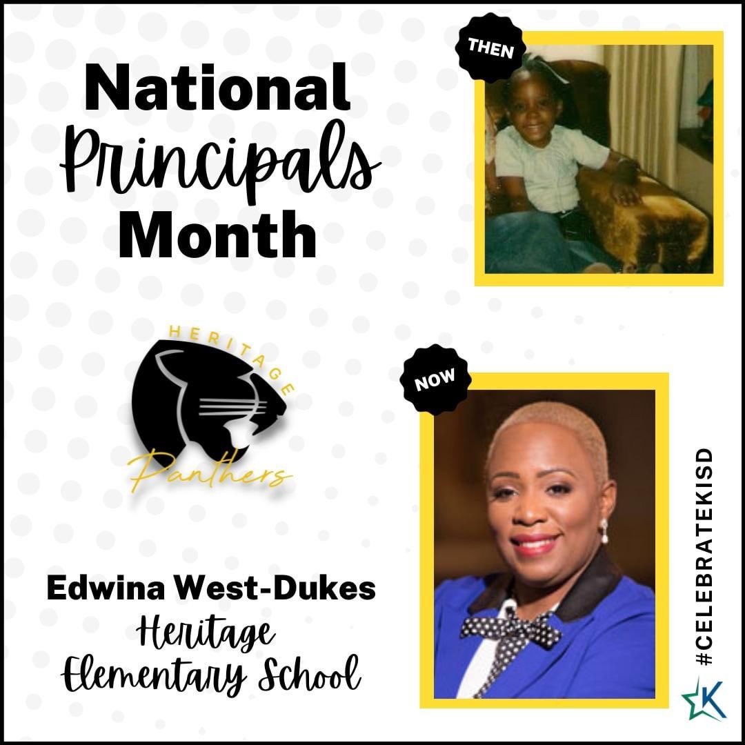 Edwina West-Dukes, principal of Heritage Elementary, dreamed of becoming a talk show host like Oprah Winfrey when she was young. Her favorite part of being a principal is “hugging my students and staff daily and reminding them that they are amazing!” #ThankAPrincipal