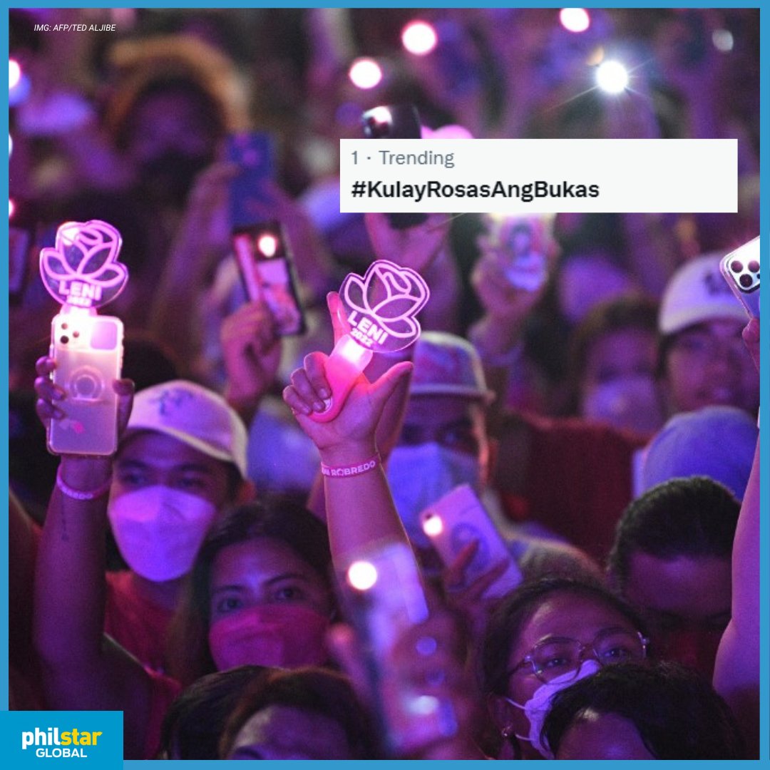 A year after former vice president Leni Robredo announced her presidential bid, the hashtag #KulayRosasAngBukas was the top trending topic on Twitter Friday, October 7.

“Walang panghihinayang. Post-election, Leni continues to be an inspiration,” one Twitter user wrote.