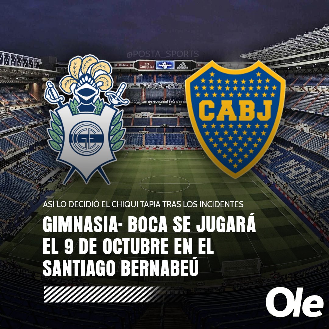 tendenciasposta's tweet photo. "Gimnasia y Boca":
Porque el partido se jugará en Madrid. https://t.co/GEx92Stkpc