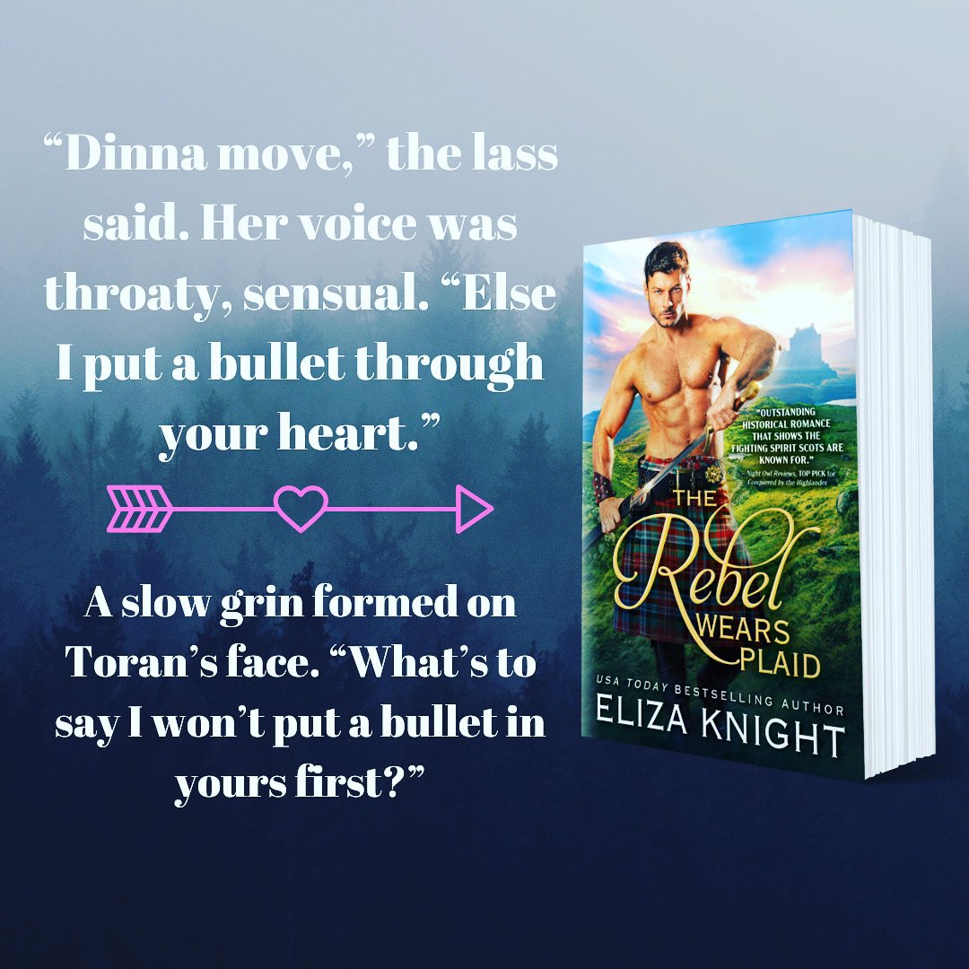 ElizaKnight's tweet photo. #ThrowbackThursday - THE REBEL WEARS PLAID! Jenny & Toran’s first encounter is a doozy… I loved writing this series (Prince Charlie’s Angels) My heroines are based on real rebels from the Jacobite rebellion in 1745. https://t.co/93sZo2bhCA #historicalromance #scottishromance https://t.co/EcPpioM9Kb