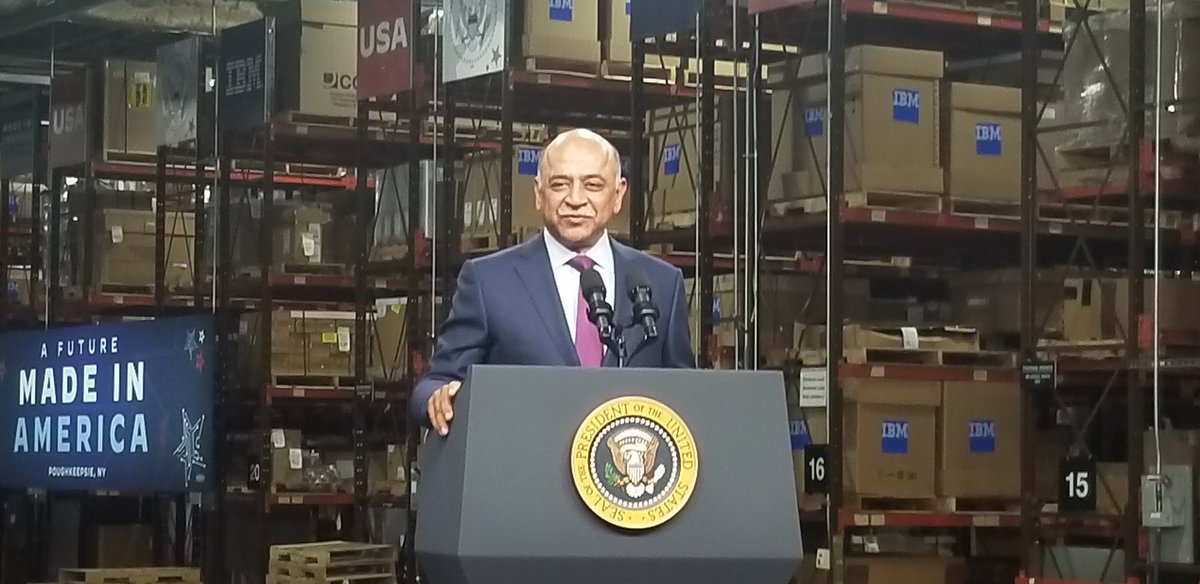 EngineerDeanna's tweet photo. @ArvindKrishna welcomed @POTUS to IBM Poughkeepsie today on the manufacturing floor where we build the #z16! Thrilled to be a part of this historic day recognizing and committing to investing in #semiconductor tech designed and manufactured in the  #HudsonValley. https://t.co/bn7TVx31Cb