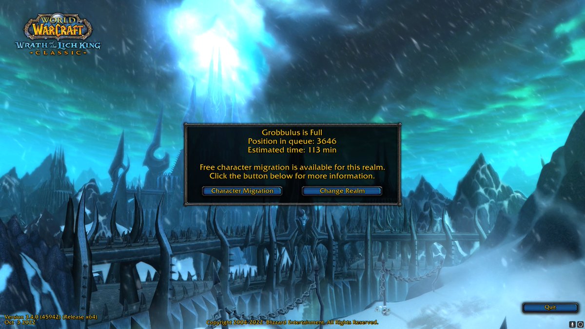 MattaniAHHH's tweet photo. Tell me why I spend more time in queue than I do playing the actual game?  When should we expect out voucher for gametime? You've had 15 years to figure out the overload issues, give me game time back or some sort of reimbursement! #queuetime #WoW @Warcraft  @Blizzard_Ent https://t.co/9RrDzNeKaA