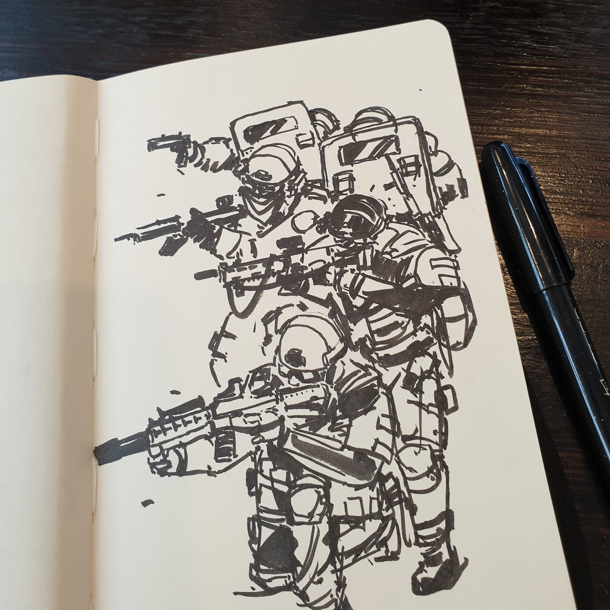 alexdrummo's tweet photo. Inks in the sketchbook today RIP  #KimJungGiUS #KimJungGi 
#drawing https://t.co/WWE8loenzw