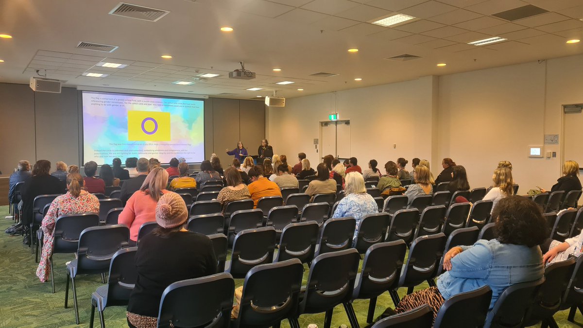 QueerEdWithSam's tweet photo. Spotlighting the I in LGBTQIA+. Peta and Agli already gifting us with so much knowledge and making us think critically about our role as educators.
#queerperspectives #ECAconference https://t.co/4limsctmFs