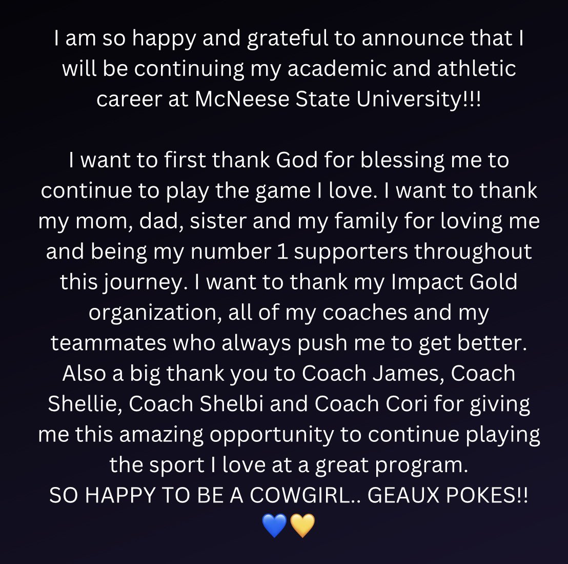 KChance2024's tweet image. GEAUX POKES!!!💙💛 @jlandreneau @ShellieLandry @CoriMcCrary
@ShelbiSunseri @coachbri15 @IGNR_18u @coachjrtorres @nmyers42 @CoachStaci_8 @lakeridgesb @ImpactGoldOrg @jazzvesely @Gosset41