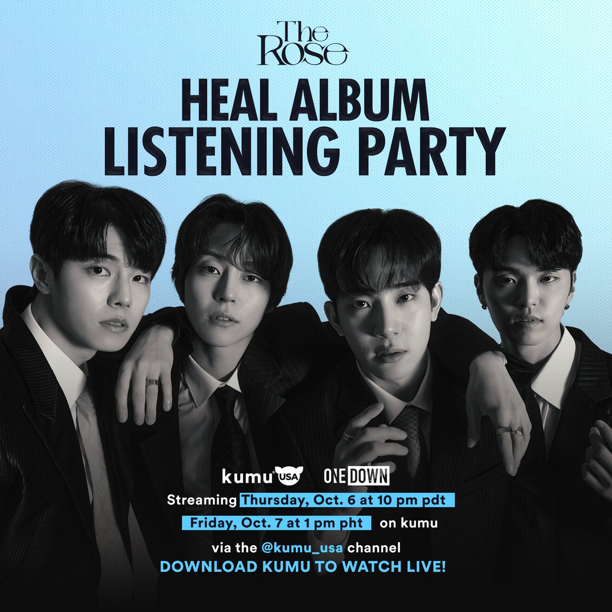 czarinaflorin's tweet photo. And they're back!! @TheRose_0803 Heal Album Listening Party exclusively on @/kumu_usa channel, Today at 10PM PDT | 1PM PHT!! Interact with them real time! No delays! 

Download Kumu now, if you haven't yet! See y'all there Blackroses!!

🔗https://t.co/M7wjuOa8E7

#TheRoseonKumu https://t.co/aTxZMFPgPL