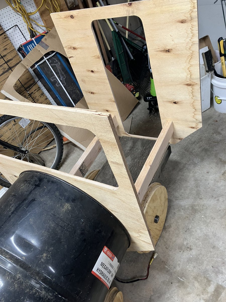 EscapeAutoworks's tweet photo. Was able to stop by and get a couple 2x4s and make a couple cuts and screw a few pieces together that may resemble a #train cabin. #makestuff https://t.co/V5QZ55WXT8
