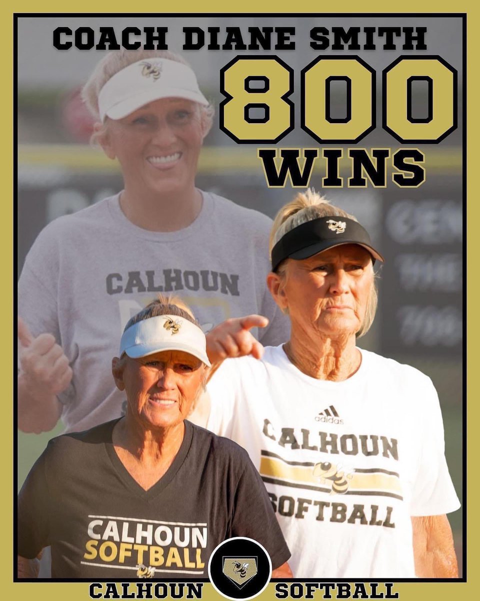Let's GO MAMA!!!! Unbelievably proud and perfect timing for #nationalcoachesday! What a legend you! #800AndCounting💛🖤🤍🐝🥎