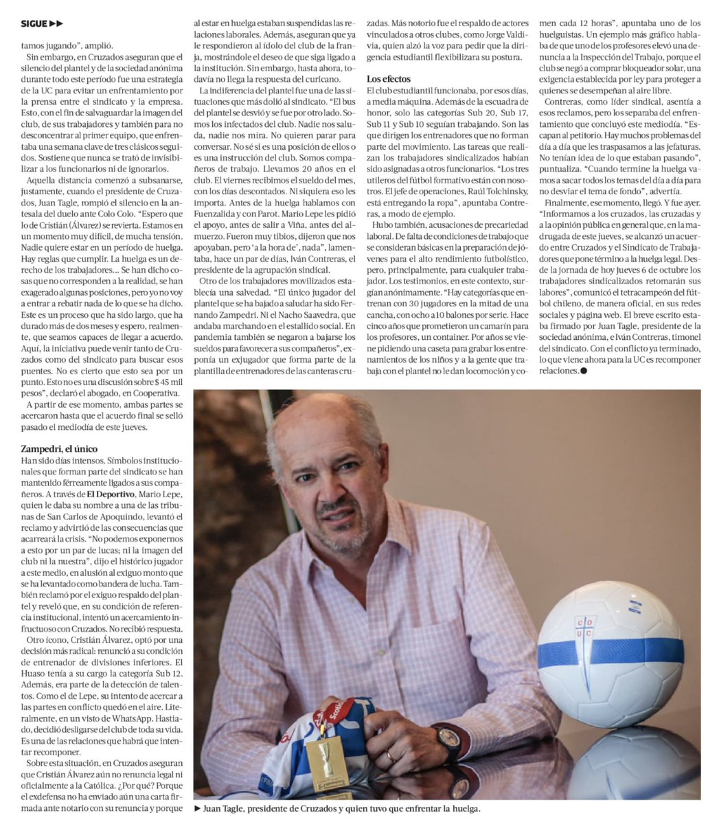 🗞 Las heridas que deja la guerra entre <a href="/Cruzados/">Universidad Católica</a> y sus trabajadores. (<a href="/latercera/">La Tercera</a>)