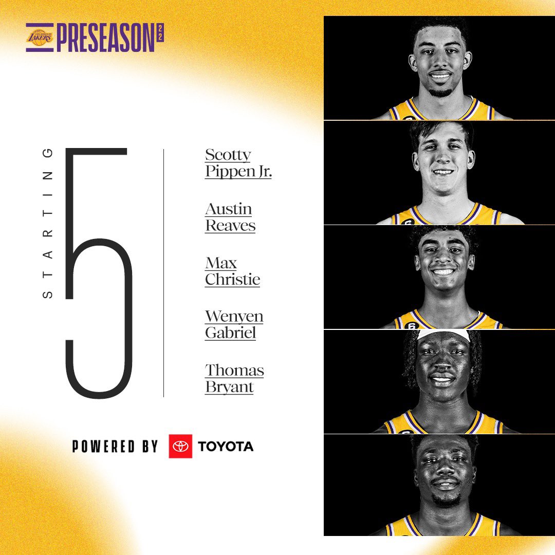 Los Angeles Lakers on Twitter "Tonight’s starters SuitingUpTogether ToyotaSoCal https//t