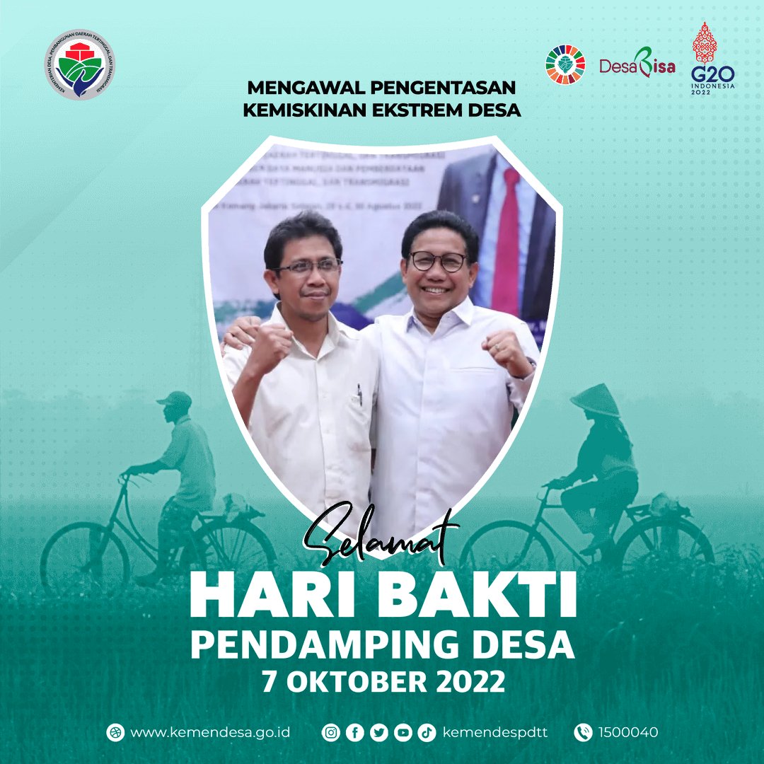 #HariBaktiPendampingDesa 
Selamat hari bakti pendamping
<a href="/jokowi/">Joko Widodo</a> 
<a href="/halimiskandarnu/">ABDUL HALIM ISKANDAR</a>