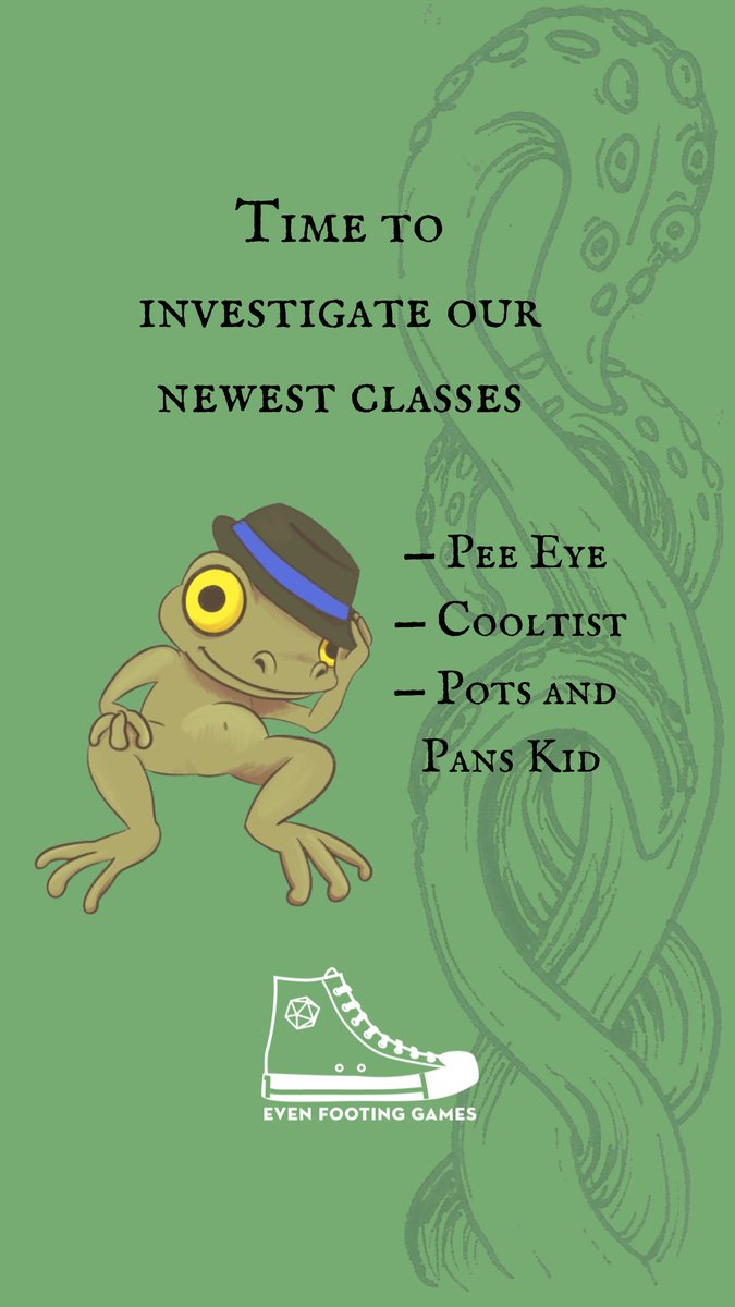 evenfootingg's tweet photo. Crawl of Cthulhu has 3 new Character Classes! Available in Print and PDF from Amazon and DrivethruRPG. #ttrpgcommunity #ttrpgfamily #cthulhu https://t.co/GwAUTt0oet