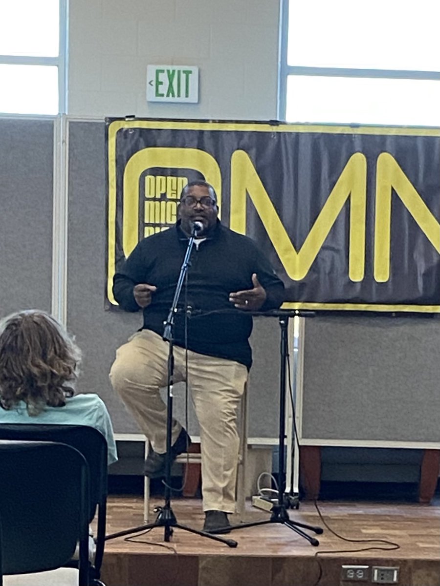 Shout out to Dr. Johnson for joining us at Open Mic Night tonight. He gave us a quick glimpse of his musical talent. Can’t wait to see what he brings to the show when we give him more than a two hour notice! <a href="/ACHSLib/">Centennial Media</a> <a href="/AnkenyHawkMedia/">AHS Media</a> <a href="/drdeejaye/">Daniel DJ Johnson</a>