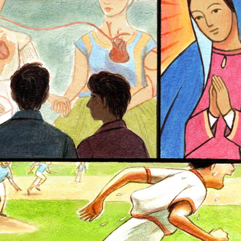 some close ups! everything was drawn traditionally first with colored pencil and marker, and then finished digitally. 