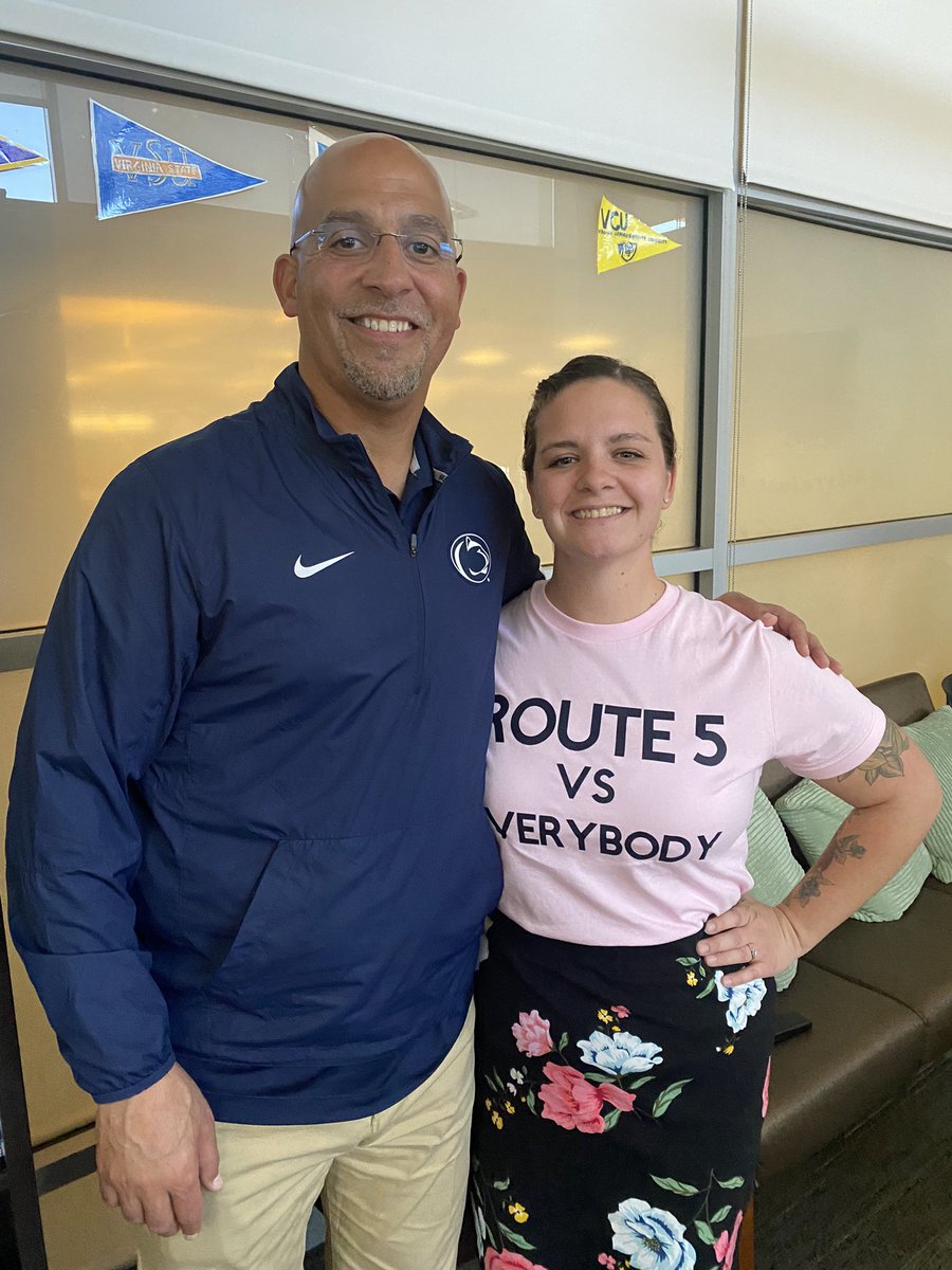 msorzVHS's tweet photo. Getting to meet @coachjfranklin was the highlight of my day (ok year!) Thank you @AthleticsVarina for allowing me to come by, sure had this teacher smiling- Let’s bring some of that Route 5 energy up to Happy Valley! @PennStateFball 🔵⚪️@VarinaFootball #WeAre #Route5vsEverybody https://t.co/h8LnavayFl