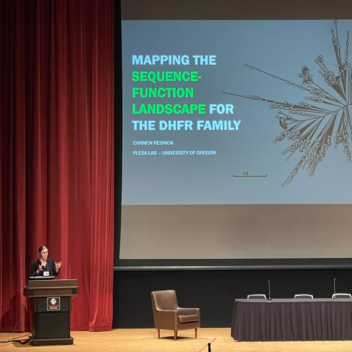 PlesaLab (@plesalab) on Twitter photo One of our very talented undergrads, <a href="/cvresnick/">Carmen Resnick</a> gave an amazing talk on her DHFR data today at the 2022 Oregon Bioengineering Symposium! One of our very talented undergrads, <a href="/cvresnick/">Carmen Resnick</a> gave an amazing talk on her DHFR data today at the 2022 Oregon Bioengineering Symposium!