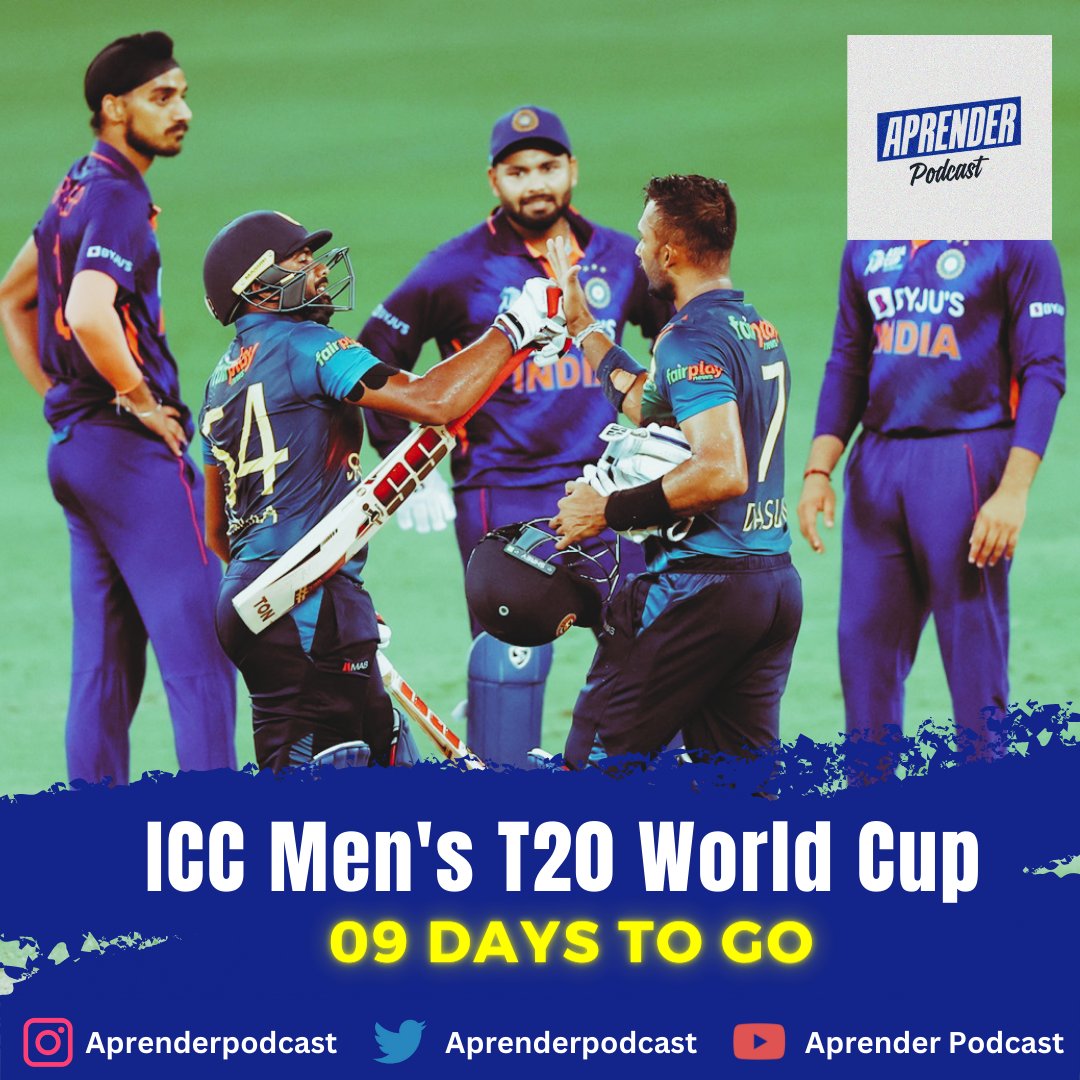 Aprenderpodcast's tweet photo. 9 more days to gooooo!!!
https://t.co/zj7kknHYaM
#aprender #aprenderPodcast #learn #podcast #anchor #spotify #applePodcast #entertainment #information #podcasts #introducing #T20Worldcup2022 #ICCWC2022 #LKA #lka https://t.co/sr6s7x6OA3
