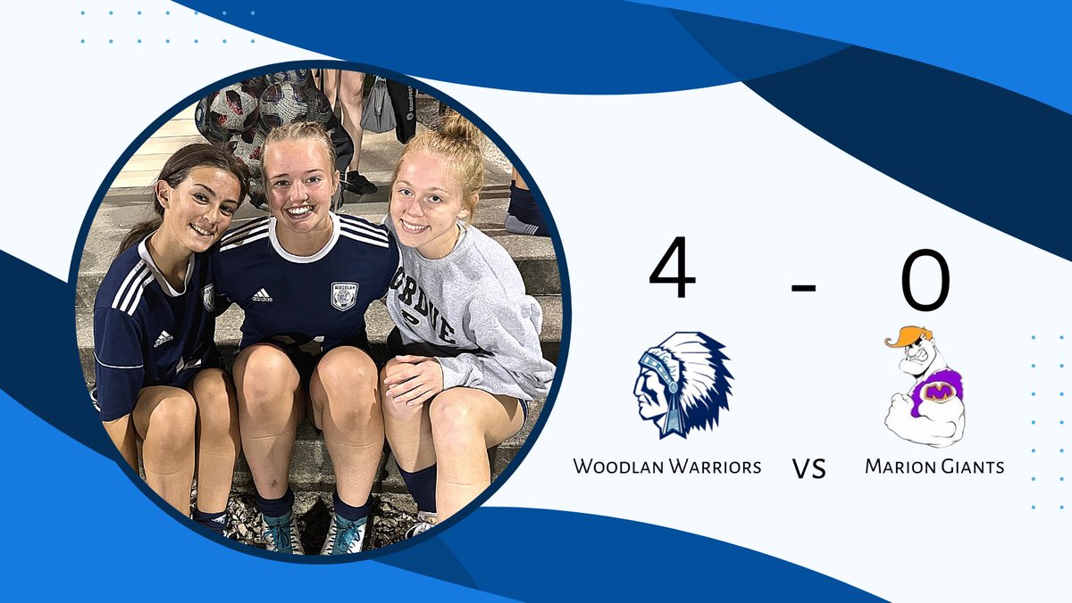 SoccerWoodlan's tweet photo. The Lady Warriors advance to the final round of Sectionals with a win over the Marion Giants. The goals were scored by Leah Hathaway x2, Kaitlyn McAlexander and Austin Gaff. The girls will face Bellmont, at Bellmont, on Saturday at 2pm. Good Luck, ladies! https://t.co/HUoDOxNfjQ