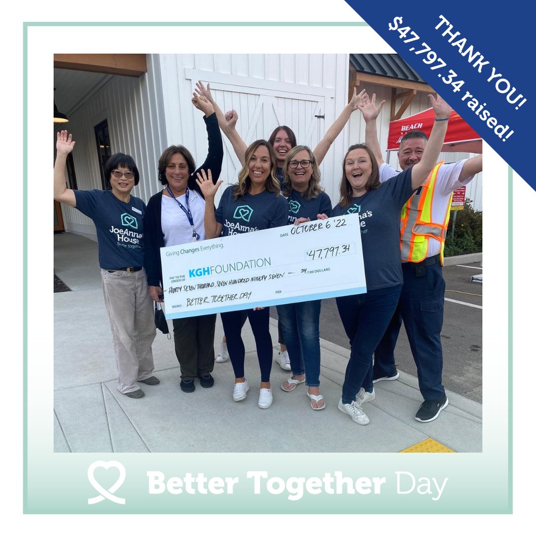 kghfoundation's tweet photo. Thank you 🙏to the generous community &amp; all those who came out to help raise over $47,700 on  #BetterTogetherDay for JoeAnna's House. You continue to prove that we are #BetterTogether &amp; that #GivingChangesEverything. https://t.co/w1D0xWRe06 https://t.co/yVWyFZ0Ck6