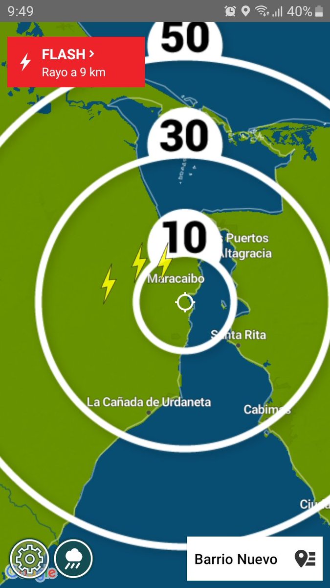 MeteoZulia's tweet photo. ⚠️🚨#Actualización #CondicionesDelTiempo #Zulia #06Oct2022 2200 HLV a esta hora reinician las #Lluvias de variada intensidad sobre #Maracaibo con actividad eléctrica https://t.co/Iv7lKO5PdH