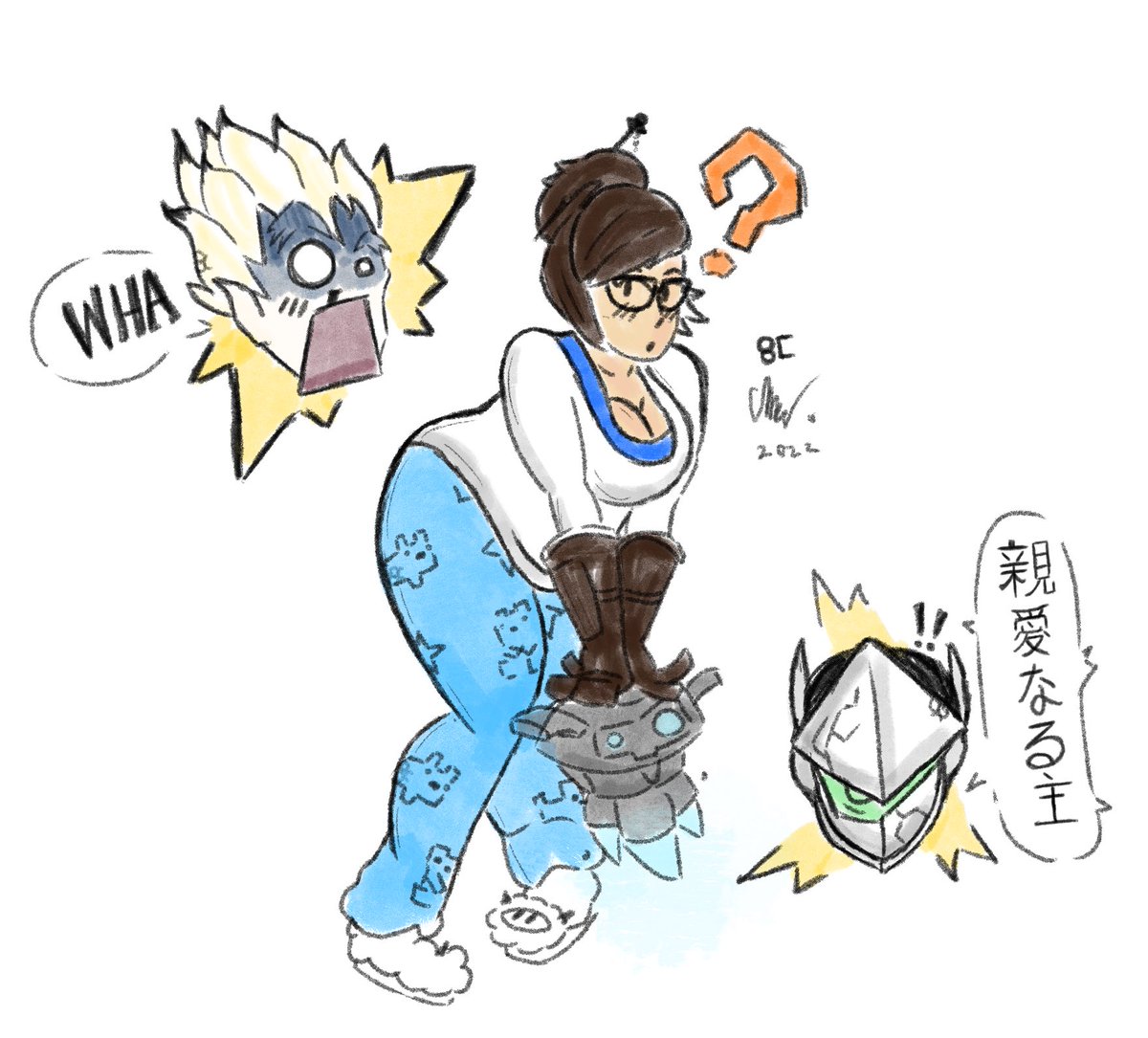 Krizp_Art's tweet photo. Mei (Overwatch 2) WHA?!

#Overwatch2 #Mei #Junkrat #Genji #fanart https://t.co/S0DkzII1c0