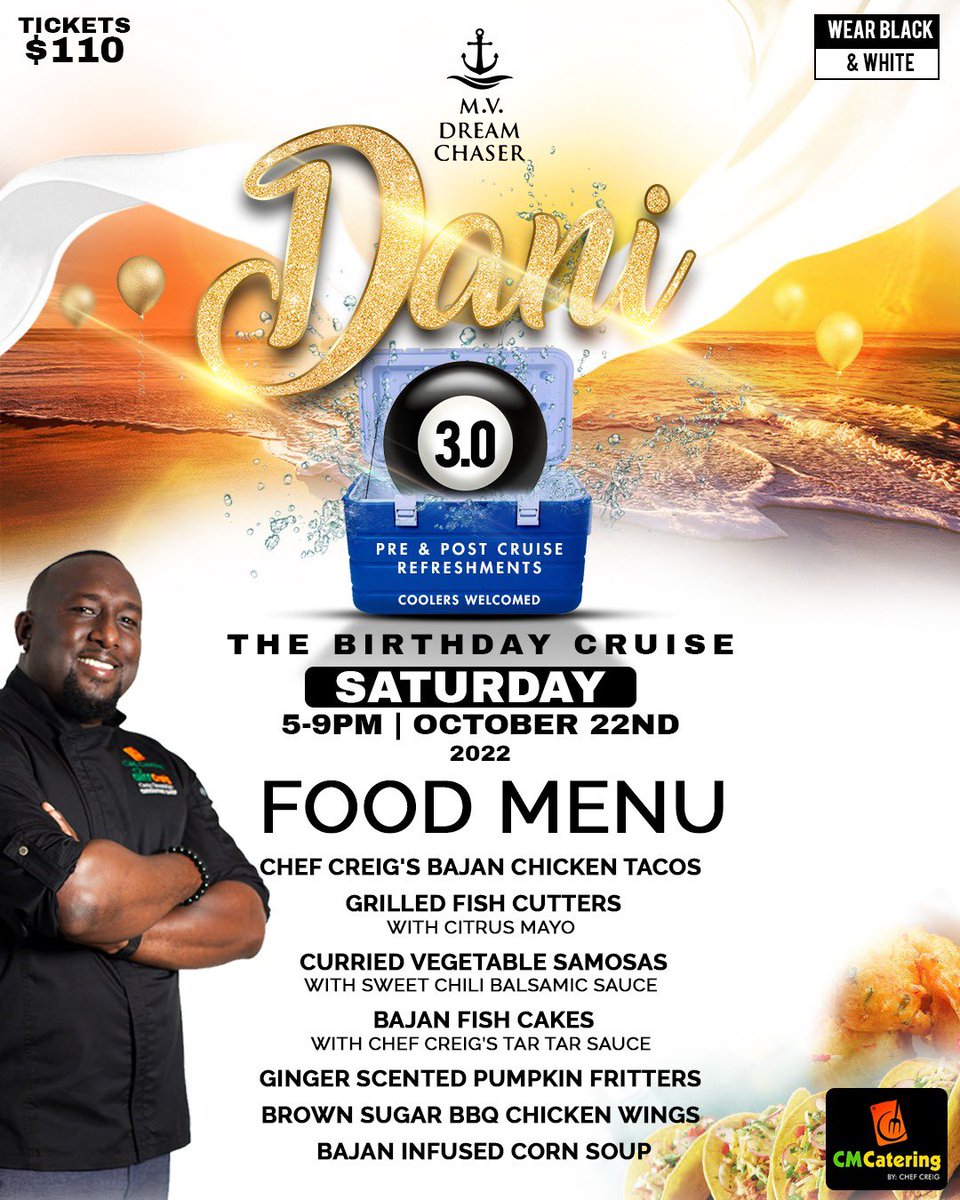 dani_nemesis's tweet photo. 🍱 Never drink on an empty stomach they said 🍱

October 22nd, 2022
5-9pm
MV Dreamchaser

For your tickets…
Dani 258-3898
Tremayne 851-1487
Ronaldo 244-0310
Shari 235-7409

#classycuisine #coolercruise #blackandwhite #goodvibes #birthdaybehavior https://t.co/Iq7OnGcpb7